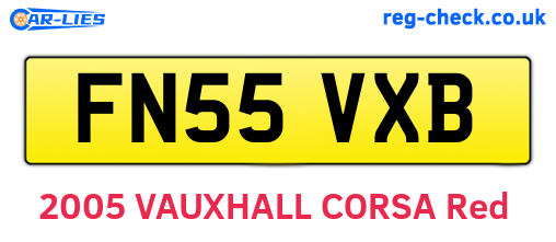 FN55VXB are the vehicle registration plates.