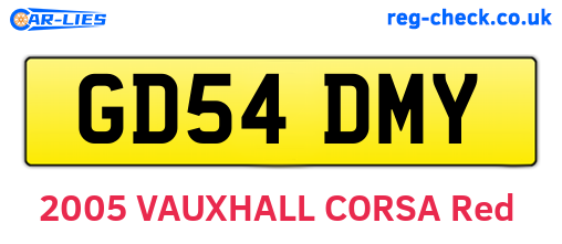 GD54DMY are the vehicle registration plates.