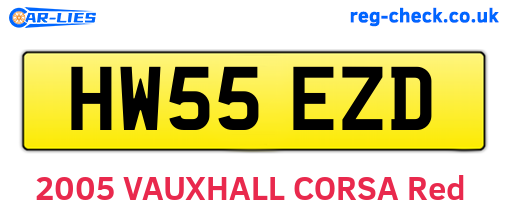 HW55EZD are the vehicle registration plates.