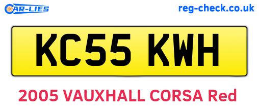 KC55KWH are the vehicle registration plates.
