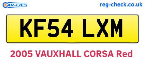 KF54LXM are the vehicle registration plates.