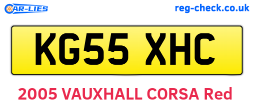 KG55XHC are the vehicle registration plates.