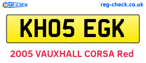 KH05EGK are the vehicle registration plates.