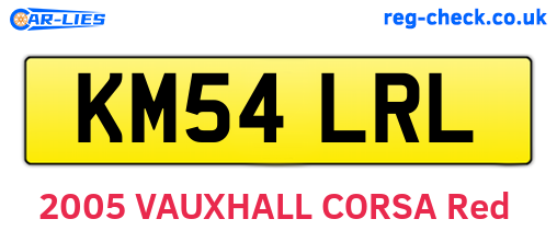 KM54LRL are the vehicle registration plates.