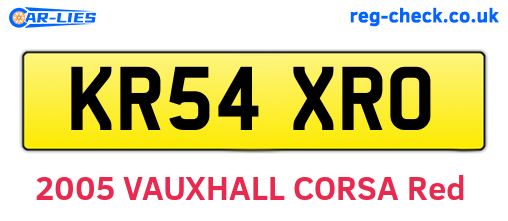 KR54XRO are the vehicle registration plates.