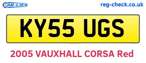 KY55UGS are the vehicle registration plates.