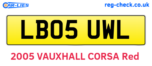LB05UWL are the vehicle registration plates.