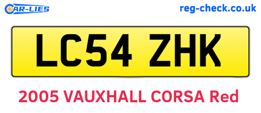 LC54ZHK are the vehicle registration plates.