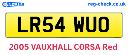 LR54WUO are the vehicle registration plates.