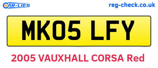 MK05LFY are the vehicle registration plates.