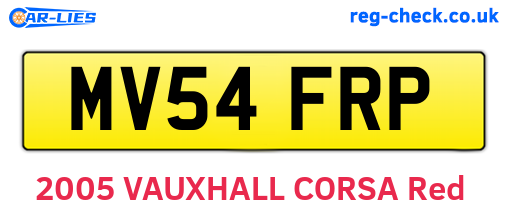 MV54FRP are the vehicle registration plates.