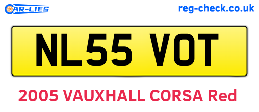 NL55VOT are the vehicle registration plates.