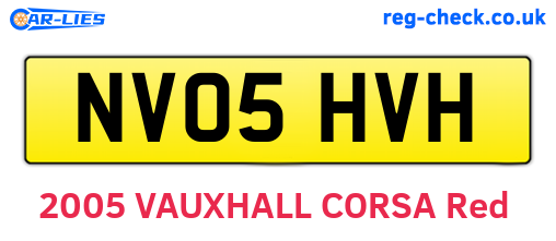 NV05HVH are the vehicle registration plates.