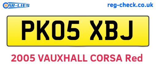 PK05XBJ are the vehicle registration plates.