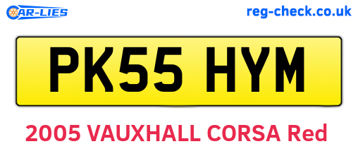 PK55HYM are the vehicle registration plates.