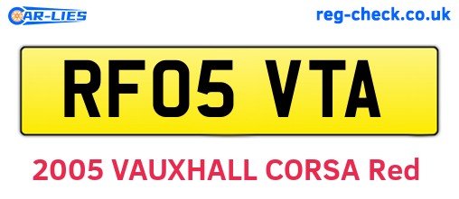 RF05VTA are the vehicle registration plates.