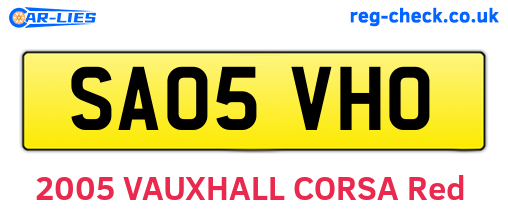 SA05VHO are the vehicle registration plates.