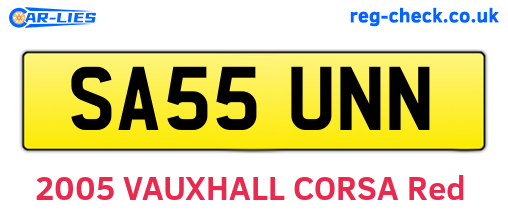 SA55UNN are the vehicle registration plates.