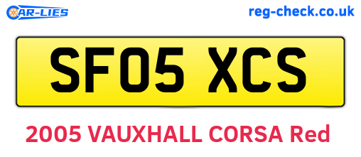 SF05XCS are the vehicle registration plates.