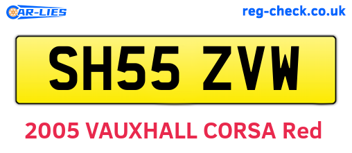 SH55ZVW are the vehicle registration plates.