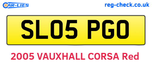 SL05PGO are the vehicle registration plates.