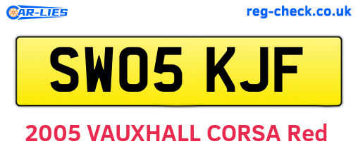 SW05KJF are the vehicle registration plates.