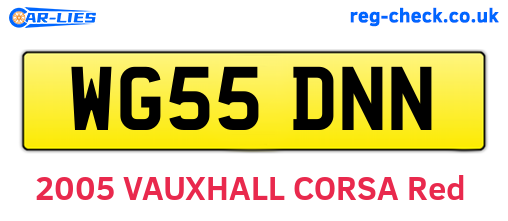 WG55DNN are the vehicle registration plates.
