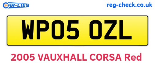 WP05OZL are the vehicle registration plates.