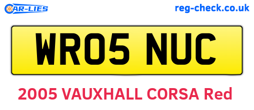 WR05NUC are the vehicle registration plates.