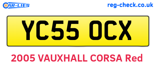 YC55OCX are the vehicle registration plates.