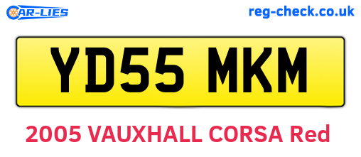 YD55MKM are the vehicle registration plates.