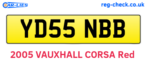 YD55NBB are the vehicle registration plates.