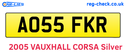 AO55FKR are the vehicle registration plates.