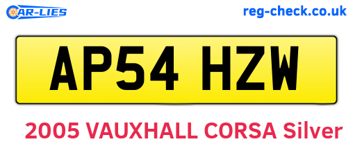 AP54HZW are the vehicle registration plates.