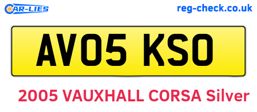 AV05KSO are the vehicle registration plates.