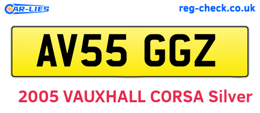 AV55GGZ are the vehicle registration plates.