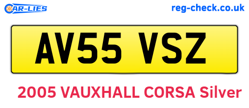 AV55VSZ are the vehicle registration plates.