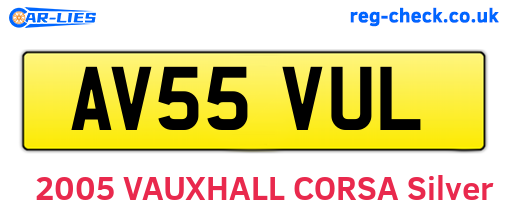 AV55VUL are the vehicle registration plates.