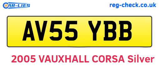 AV55YBB are the vehicle registration plates.