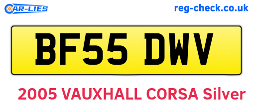 BF55DWV are the vehicle registration plates.