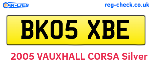 BK05XBE are the vehicle registration plates.