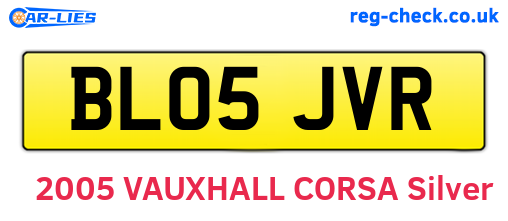 BL05JVR are the vehicle registration plates.