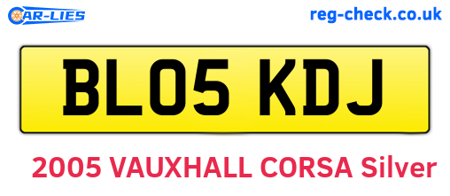 BL05KDJ are the vehicle registration plates.