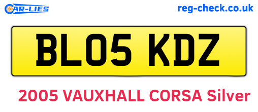 BL05KDZ are the vehicle registration plates.