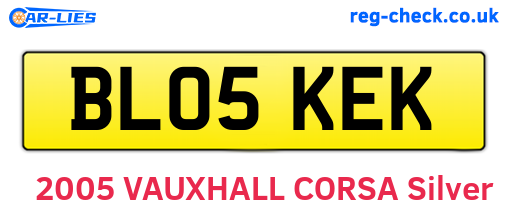 BL05KEK are the vehicle registration plates.