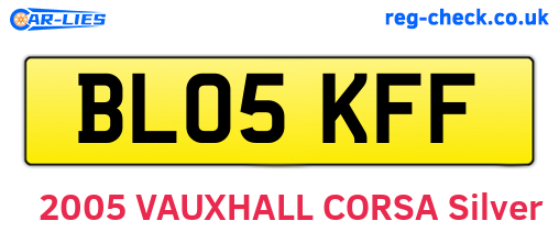 BL05KFF are the vehicle registration plates.