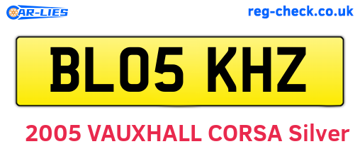 BL05KHZ are the vehicle registration plates.