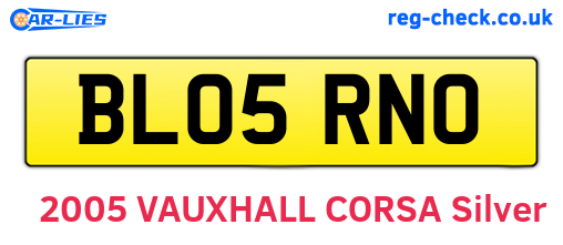 BL05RNO are the vehicle registration plates.