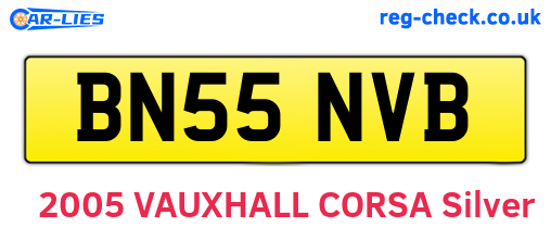 BN55NVB are the vehicle registration plates.
