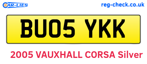 BU05YKK are the vehicle registration plates.